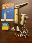 Sawa 2000 Deluxe Metal Cookie Press Decorator Gun W box Sweden Extra Box Shapes