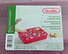 Sterilite Christmas Ornament Storage Case 32 Compartment Adjustable Red 1981 Usa