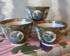 Antique Rose Medallion Teacups Set Of 3