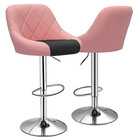 Model Bar Stool Chair Dining Counter Pub Barstools Mix Black   Pink Set Of 2