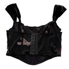 Victoria s Secret Black Velvet Sheer Dot Corset Bustier Top Size S Whimsigoth