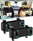 Car Headrest Backseat Cup Holder 3 7  With Organizer  2 Pack Black mint Green