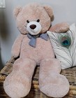 X Large  44   Lt Brown Soft Teddy Bear Plush  Great Shape  Washable  Zip Back