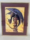 William O connor 1993 Bookwyrm Signed Limited Edition Framed Print Dragon  500