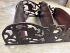 Antique Carved Wood Folk Art Deer Black Forest Style  Wall Shelf 16   x27   x8   