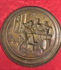 Vintage Large England 16  Brass Wall Plate Mid Century Wall Art Wall Decor