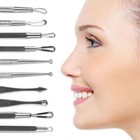 Dolabey Blackhead Pimples Acne Blemish Comedone Extractor Solid Stick 5 Tool Set