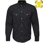 Rideract   Men Flannel Motorcycle Shirt Black Reinforced Motorbike Jacket Armored