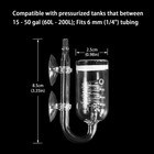 Glass Co2 Reactor  3 Spiro Glass Diffuser For Aquarium Plants  Suitable For Tank