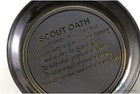 Antique Brass Scout Compass With Original Case Lid Inscription Vintage Nautical