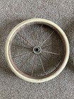 4 Vintage Baby Buggy stroller cart 10  Wire Spokes White Rubber Wheels