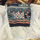 Patterned Knit Cardigan Sweater  Geometric  Button Front  Multicolor  Women L