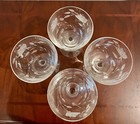 Vintage Set Of 4 Etched Floral Water Goblet Wine Glasses 7 1 4    11 Oz