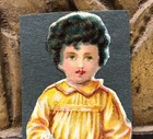 Girl Holding A Basket Of Flowers Victorian Die Cut Scrap Glued On Paper - L3