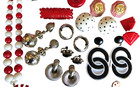 Vtg Lot Bakelite Sterling Lucite Mexico Black Red White Geometric Lg Cross Lot