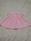 Vtg 80s Girls Baby Togs Pink W Embroidered Flower Collar Cotton Dress 3-6 Months