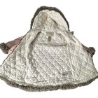 Burberry Toddler Girls Pink Coat Size 2y Fur Trim Nova Plaid Check Quilted Lined