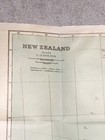 Antique 1910 Folding Color Map Of New Zealand Ready To Frame Not A Reproduction