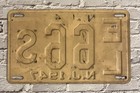 1947 New Jersey Heavy Steel License Plate El 66s