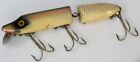 Vintage Dowagiac Heddon Jointed Vamp Silver Pink Stripe Wood Lure