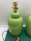 Vintage - Mod 70s Green Oblong Lamp Bases - 12  Tall - Mid Century Retro Decor