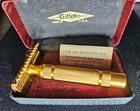 Vintage Gillette Gold Safety Razor W  Case     Open Comb     Usa Made     C 1930s