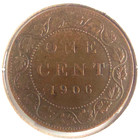 Canada 1906 Large One Cent Canadian Coin King Edward Vii Copper  a 