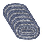 Vhc Brands Great Falls Blue Jute Oval Placemat Set Of 6 12x18