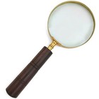Handcrafted Wooden Magnifying Glass   10 X Brass Magnifier   Antique Vintage 