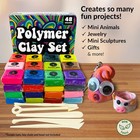 Polymer Clay Set - 48 Colors Oven Bake Clay  Colorful Modeling Clay Kit With    