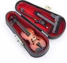 Wooden Miniature Violin With Stand  Bow And Case Mini Musical Instrument Violin 