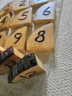 Hand Made Cut Pine Tree Table Numbers Seating Bark Tops 1-12 Carved Painted 