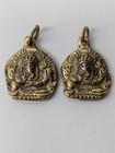 2 Brass Ganesh Ganesha Pendants Hindu Amulet Small Pendant Charm For Necklace 
