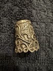 Antique Sterling Silver Thimble 925 Floral Repouss   Sewing Collectible