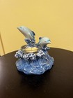 Dolphin Resin Glass Candle Holder Blue Ocean Theme With Glass Votive
