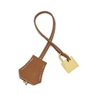 Leather Clochette Bag Charm With Padlock   Key Set - Stylish Accessory For Handb