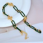 New Tory Gold green Roxanne Double T Station Necklace With Pouch Size 40cm