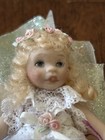 Vtg Beautiful Young Blonde Girl Fairy Doll tutu wings Miniature Dollhouse 3 25   