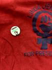 Rare 1972 T-shirt   Pin Linda Jenness Socialist Party Presidential Candidate