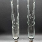 Vintage Pair 2 Web Sterling Silver Glass Bud Vase Etched Wheat Floral 11 