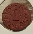 Opa Red Point Vy Wwii Us Ration Token