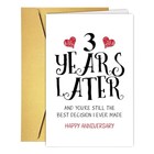 Funny 3rd Anniversary Card For Women Men  Sweet 3 Years Wedding Anniversary  7