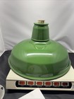 Vintage Goodrich 14  Porcelain Green Barn Industrial Warehouse Light Enamel