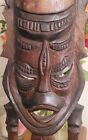 Large Vintage Hand Carved Wooden Tiki Totem Islands Mask Wall Decor 20   