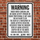 Warning Equine Activity Sign 24x18 Liability Metal Sign Aluminum Black White
