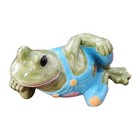 Vintage 1975 Arnels Green Blue Large Ceramic Pottery Garden Decor Frog Toad 