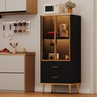 Kitchen Pantry Cabinet With Glass Door   Drawers  modern Display Storage Cabinet