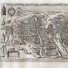 Antique 1618 Paris Etching Map    lutetia Parisiorum Urbs    Rare Large 39    X 28   