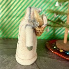 Cotton Batting Folk Art German Style Santa Figurine Hanging Standing Ornament