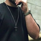 Men s Christ Jesus Nail Rope Cross Pendant Necklace Christian Jewelry Chain 24 